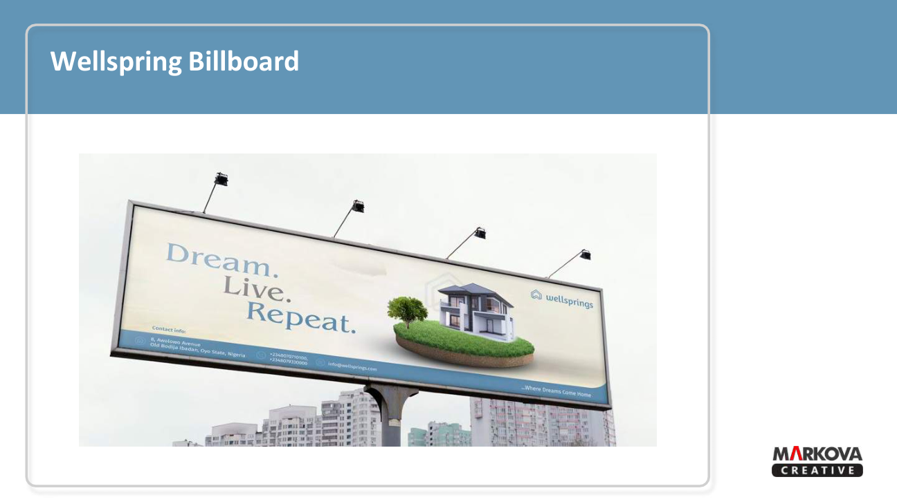 Wellspring creative example by Markova Creative